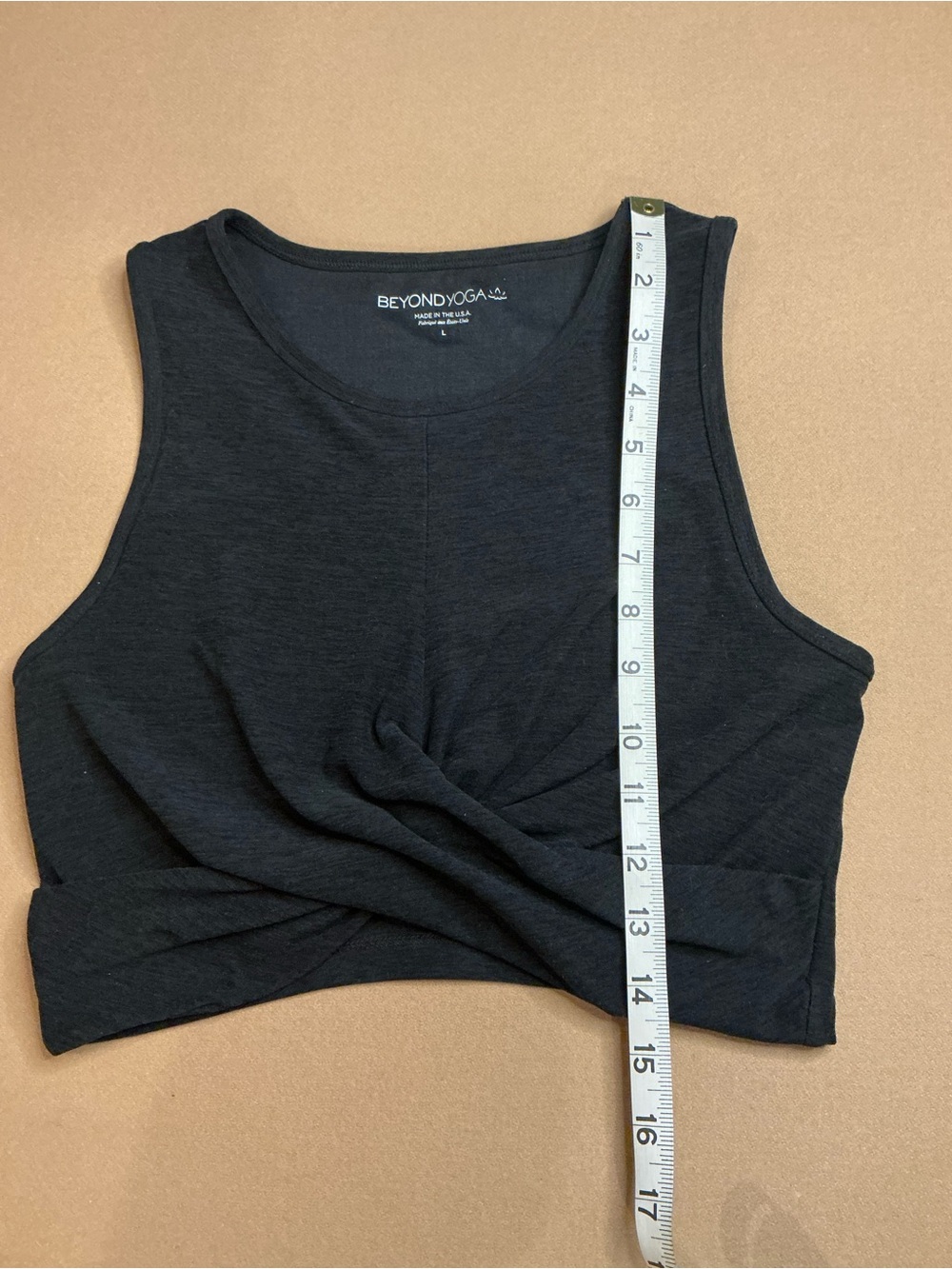 Beyond Yoga Spacedye Twist of Fate Cropped Tank - Darkest Night Large - Picture 6 of 8